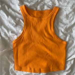 Orange Ribbed Tank